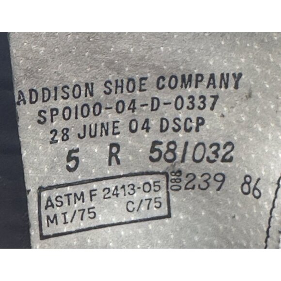 Vtg Addison Military Men Black Sz 5 Boots 581032 USA New Punk Grunge Police Tag - Picture 3 of 14